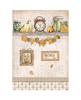 Stamperia Golden Harmony A4 Rice Paper Clock and Pumpkins (6pcs) (DFSA4946)
