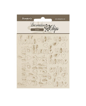 Stamperia Golden Harmony Decorative Chips Writings (SCB239)