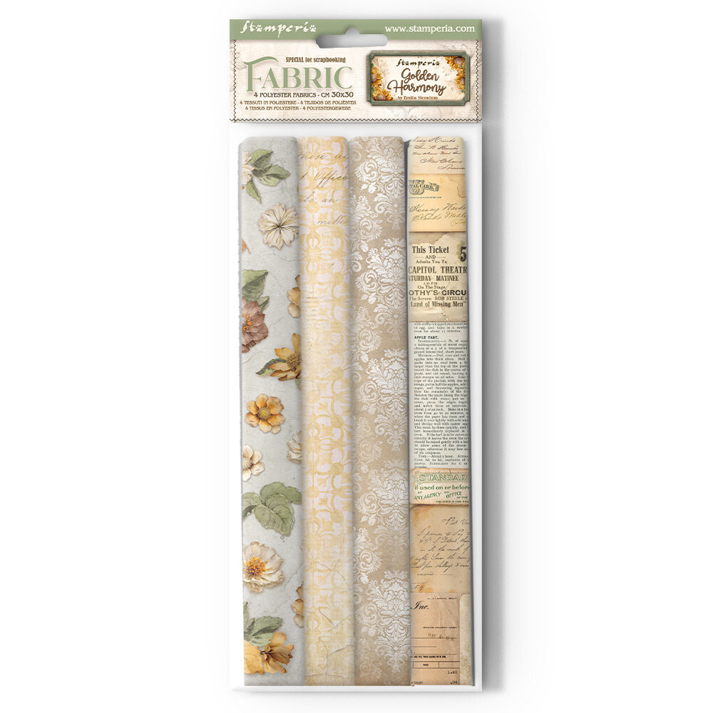 Stamperia Golden Harmony 12x12 Inch Fabric Sheets (4pcs) (SBPLT34) Stamperia Golden Harmony 12x12 Inch Fabric Sheets (4pcs) (SBPLT34)
