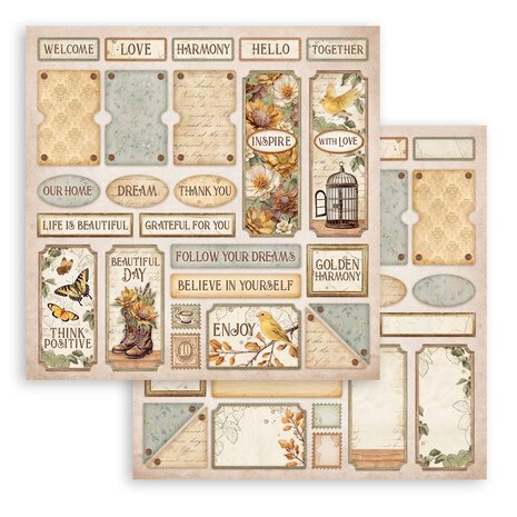 Stamperia Golden Harmony 8x8 Inch Paper Pack (SBBS114) Stamperia Golden Harmony 8x8 Inch Paper Pack (SBBS114)