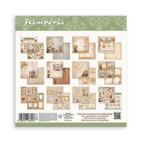 Stamperia Golden Harmony 8x8 Inch Paper Pack (SBBS114) Stamperia Golden Harmony 8x8 Inch Paper Pack (SBBS114)