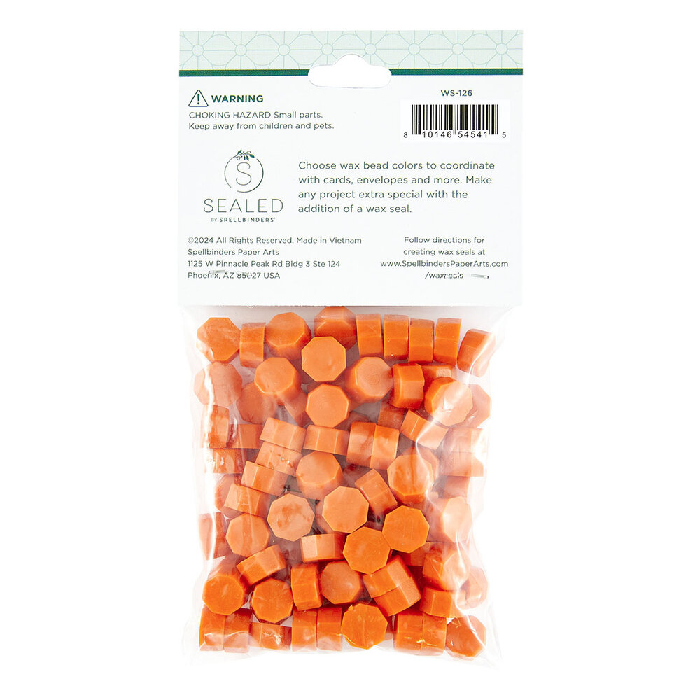 Spellbinders Orange Wax Beads (100pcs) (WS-126)