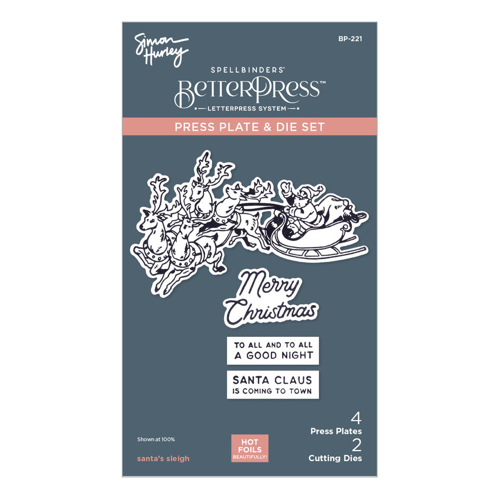 Spellbinders Santa's Sleigh Press Plate & Die Set (BP-221) (DISCONTINUED) Spellbinders Santa's Sleigh Press Plate & Die Set (BP-221) (DISCONTINUED)