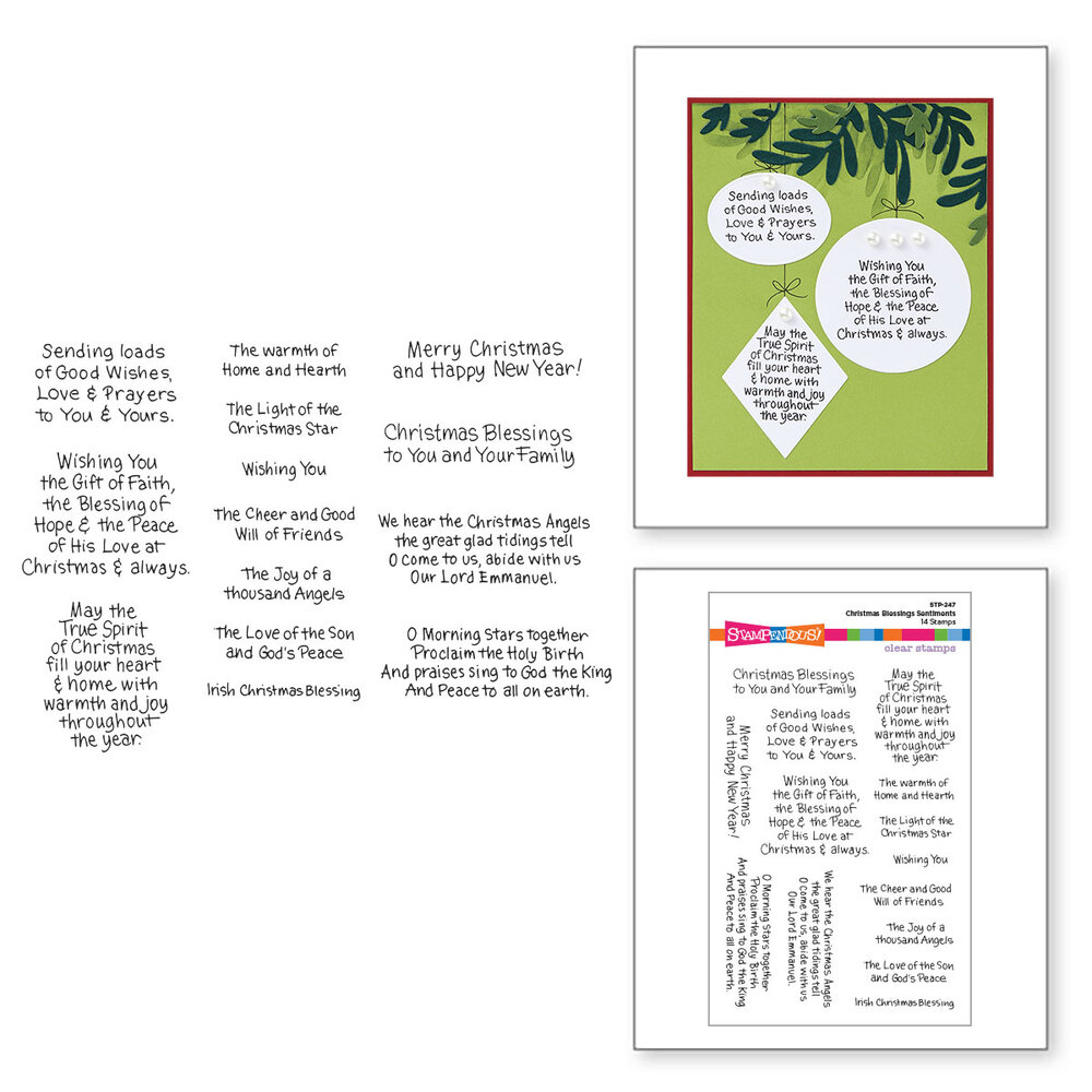 Stampendous Christmas Blessings Sentiments Clear Stamp Set (STP-247) (OUTLET)