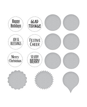Spellbinders Festive Circle Sentiments Press Plates & Die Set (BP-216) Spellbinders Festive Circle Sentiments Press Plates & Die Set (BP-216)