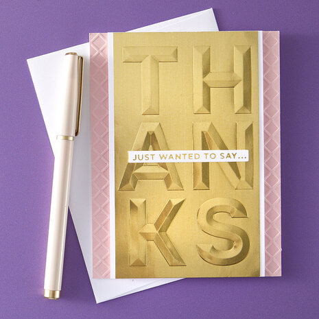Spellbinders Beveled Thanks A2 Cardfront 3D Embossing Folder (E3D-091) Spellbinders Beveled Thanks A2 Cardfront 3D Embossing Folder (E3D-091)
