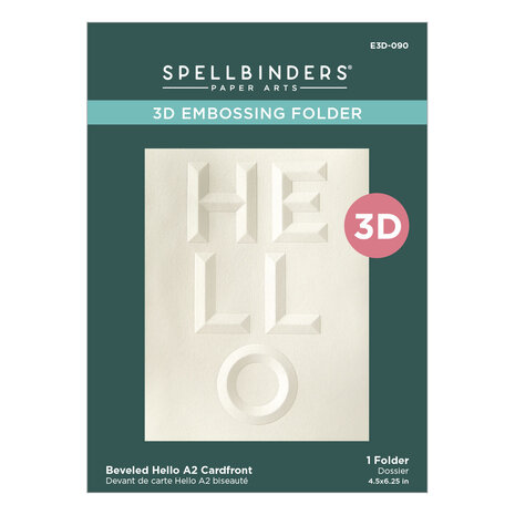 Spellbinders Beveled Hello A2 Cardfront 3D Embossing Folder (E3D-090) Spellbinders Beveled Hello A2 Cardfront 3D Embossing Folder (E3D-090)