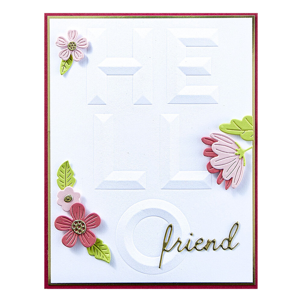 Spellbinders Beveled Hello A2 Cardfront 3D Embossing Folder (E3D-090) Spellbinders Beveled Hello A2 Cardfront 3D Embossing Folder (E3D-090)