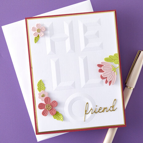 Spellbinders Beveled Hello A2 Cardfront 3D Embossing Folder (E3D-090) Spellbinders Beveled Hello A2 Cardfront 3D Embossing Folder (E3D-090)