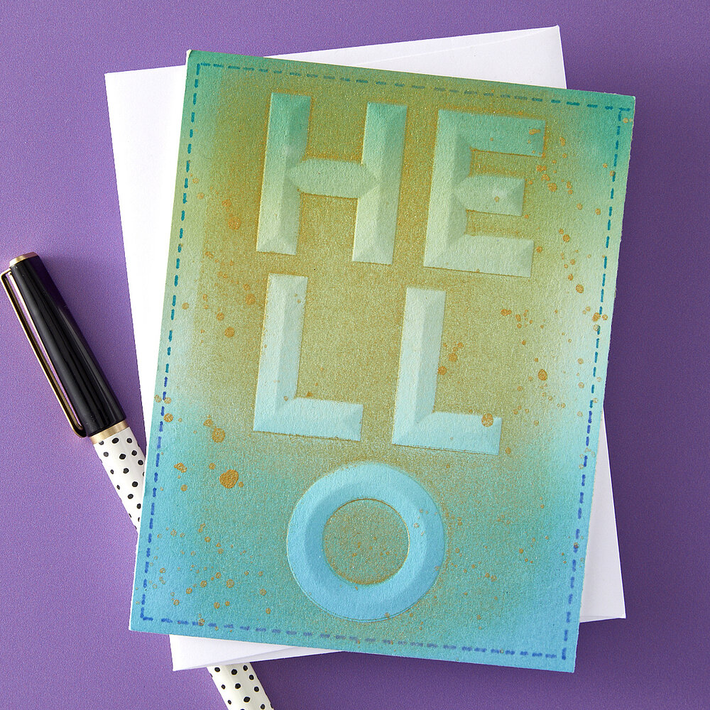 Spellbinders Beveled Hello A2 Cardfront 3D Embossing Folder (E3D-090) Spellbinders Beveled Hello A2 Cardfront 3D Embossing Folder (E3D-090)