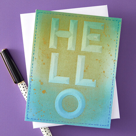 Spellbinders Beveled Hello A2 Cardfront 3D Embossing Folder (E3D-090) Spellbinders Beveled Hello A2 Cardfront 3D Embossing Folder (E3D-090)