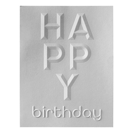 Spellbinders Beveled Happy Birthday A2 Cardfront 3D Embossing Folder (E3D-092) (DISCONTINUED) Spellbinders Beveled Happy Birthday A2 Cardfront 3D Embossing Folder (E3D-092) (DISCONTINUED)