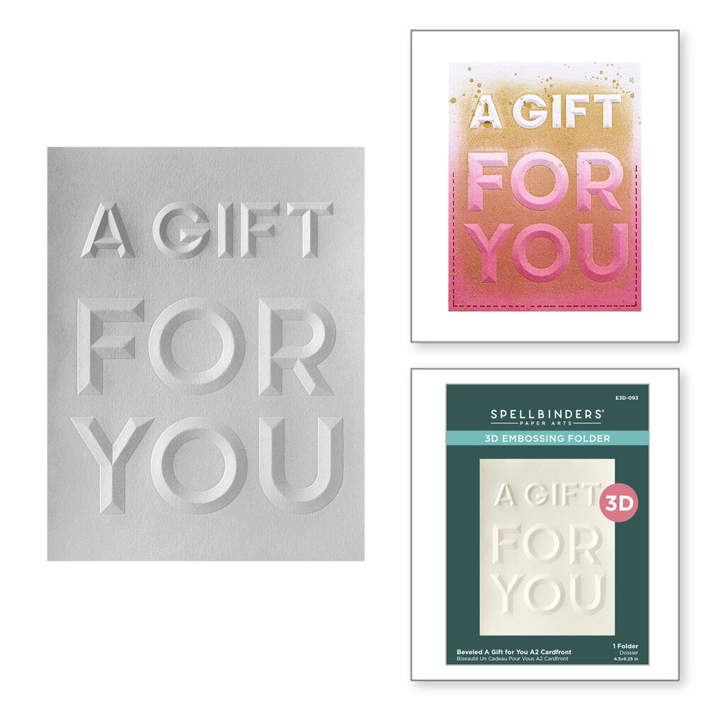 Spellbinders Beveled A Gift For You A2 Cardfront 3D Embossing Folder (E3D-093)