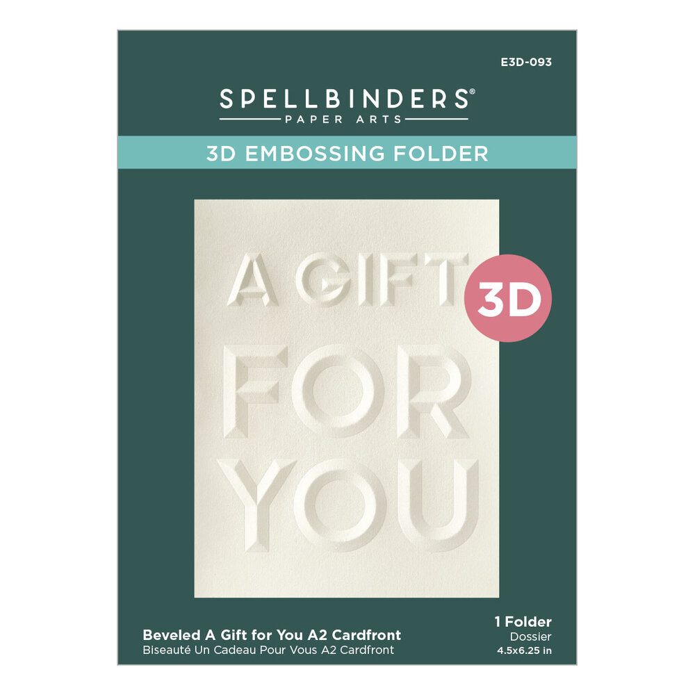 Spellbinders Beveled A Gift For You A2 Cardfront 3D Embossing Folder (E3D-093)