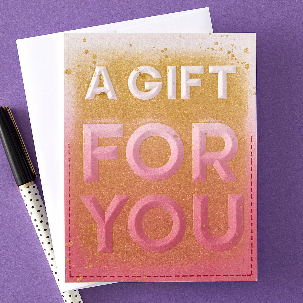 Spellbinders Beveled A Gift For You A2 Cardfront 3D Embossing Folder (E3D-093)