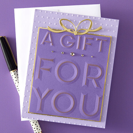 Spellbinders Beveled A Gift For You A2 Cardfront 3D Embossing Folder (E3D-093)
