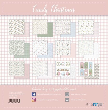 Papers For You Candy Christmas Mini Scrap Paper Pack (24pcs) (PFY-13823) Papers For You Candy Christmas Mini Scrap Paper Pack (24pcs) (PFY-13823)