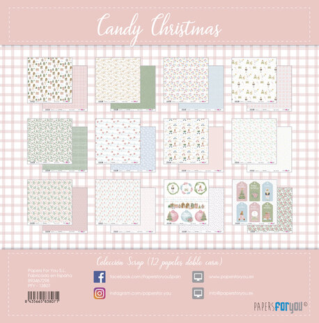 Papers For You Candy Christmas Scrap Paper Pack (12pcs) (PFY-13807) Papers For You Candy Christmas Scrap Paper Pack (12pcs) (PFY-13807)