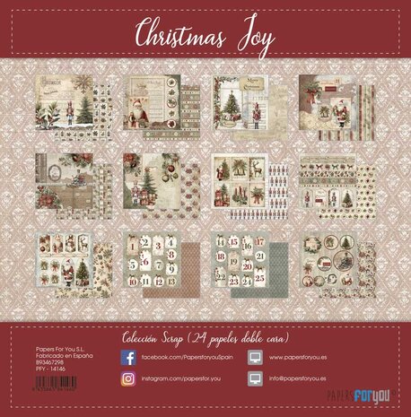Papers For You Christmas Joy Mini Scrap Paper Pack (24pcs) (PFY-14146)