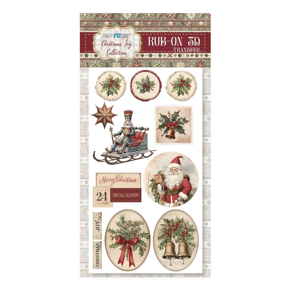 Papers For You Christmas Joy Rub On 3D Transfers (PFY-14194)