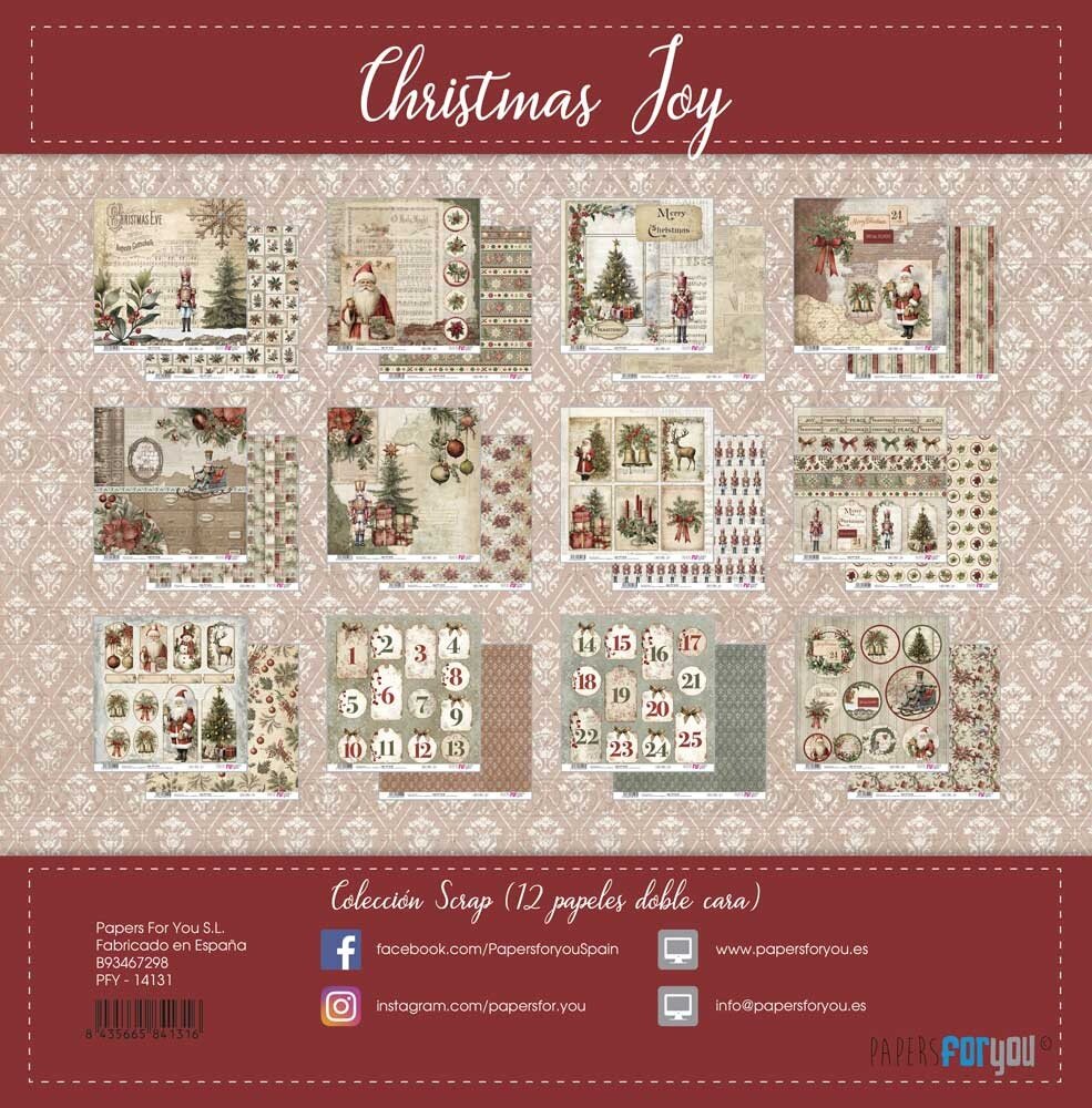 Papers For You Christmas Joy Scrap Paper Pack (12pcs) (PFY-14131)
