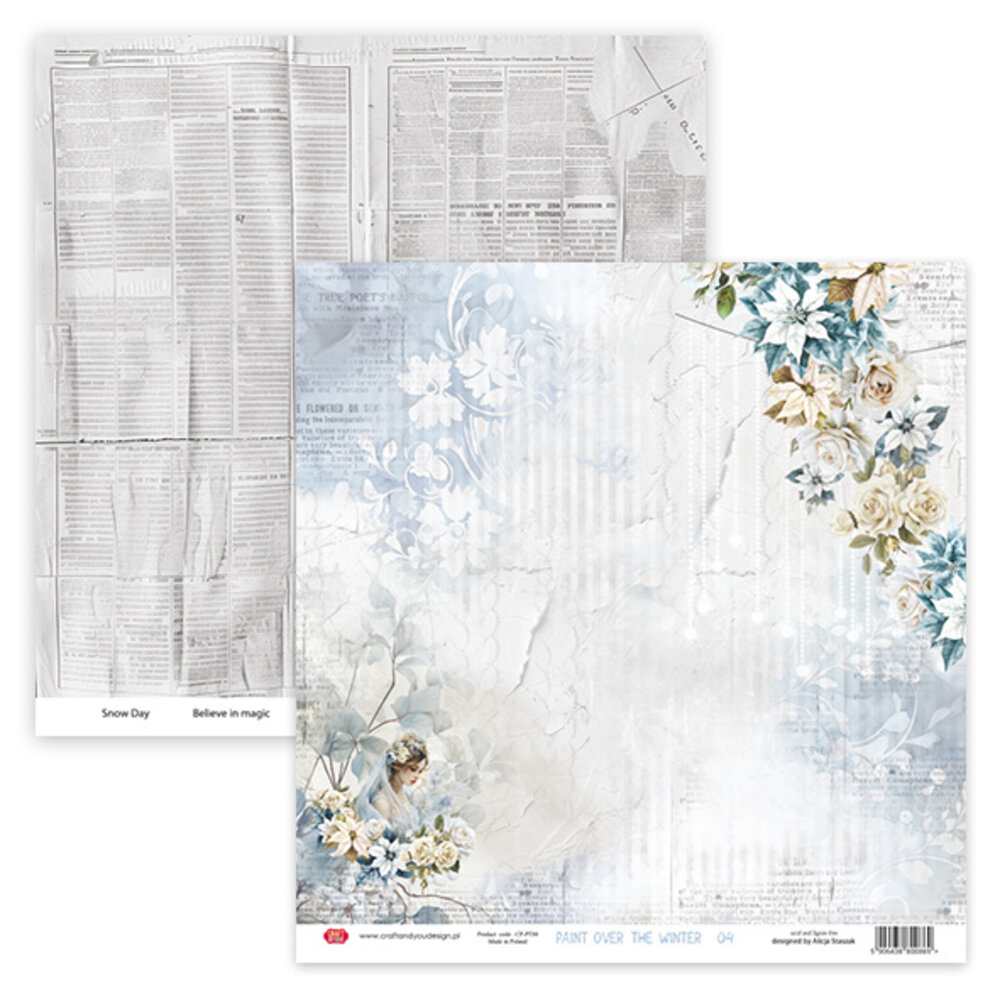 Craft & You Design Paint Over The Winter 12x12 Inch Paper Set 250gr (6sheets) (CYD-CPS-PT30-6)
