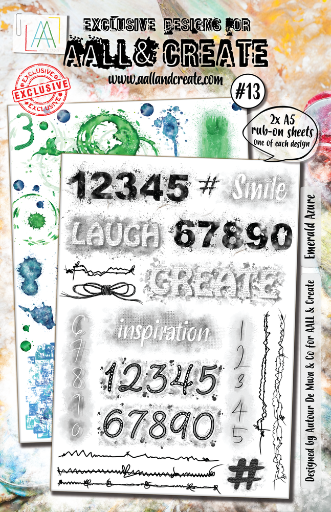 Aall and Create Rub-Ons A5 Emerald Azure (AALL-RO-013) Aall and Create Rub-Ons A5 Emerald Azure (AALL-RO-013)