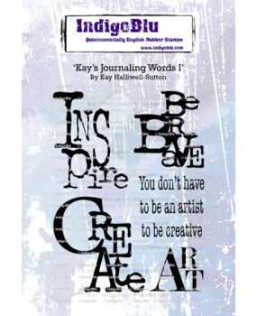 IndigoBlu Kays Journaling Words I A6 Rubber Stamps (IND1344)