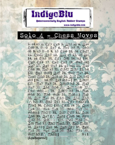 IndigoBlu Solo 4 Chess Moves Rubber Stamps (IND1346)