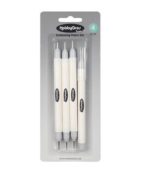 HobbyGros Storage Embossing Stylus Set + Piercing Tool (4pcs) (HGT024)