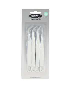 HobbyGros Storage Tweezers Set (4pcs) (HGT023)