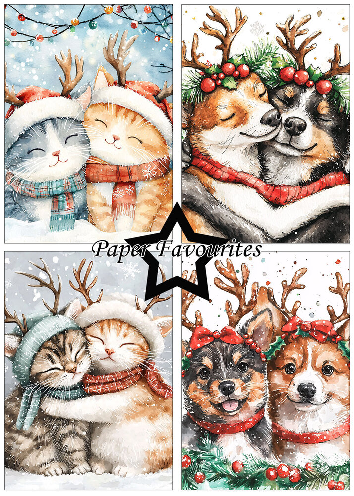 Paper Favourites Christmas Cats & Dogs A5 Paper Pack (PFA151)