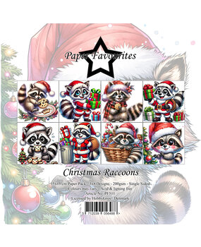 Paper Favourites Christmas Raccoons 6x6 Inch Paper Pack (PF511)