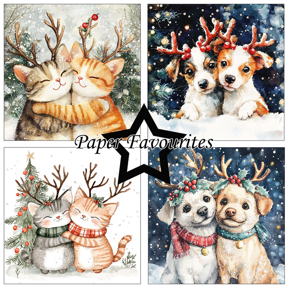 Paper Favourites Christmas Cats & Dogs 12x12 Inch Paper Pack (PF710) Paper Favourites Christmas Cats & Dogs 12x12 Inch Paper Pack (PF710)
