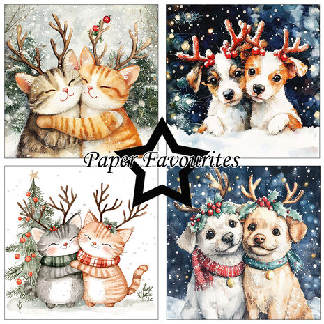 Paper Favourites Christmas Cats & Dogs 12x12 Inch Paper Pack (PF710) Paper Favourites Christmas Cats & Dogs 12x12 Inch Paper Pack (PF710)