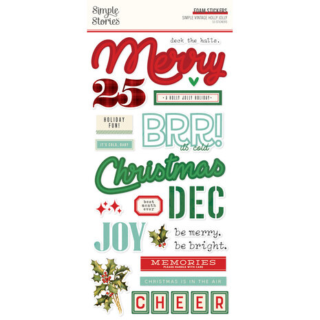Simple Stories Simple Vintage Holly Jolly Foam Stickers (23325)