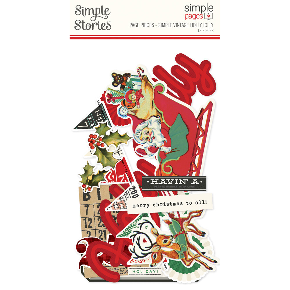 Simple Stories Simple Vintage Holly Jolly Simple Pages Pieces (23330)