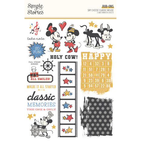 Simple Stories Say Cheese Classic Mouse Rub Ons (23424)