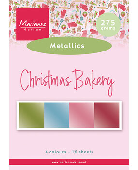 Marianne Design Cardstock A5 by Marleen Christmas Bakery Metallics (PK9197)