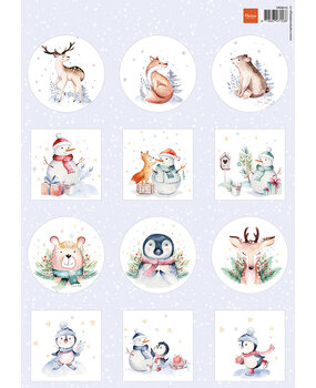 Marianne Design Decoupage Sheet A4 Minis Merry Animals (VK9615) (DISCONTINUED)