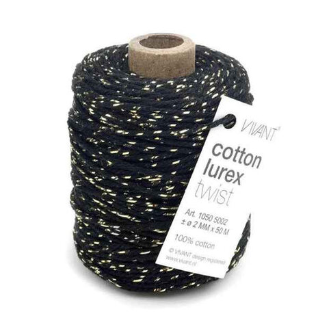 Vivant Cotton Lurex Cord 50m/Ø2mm Black (1050.5002.89)
