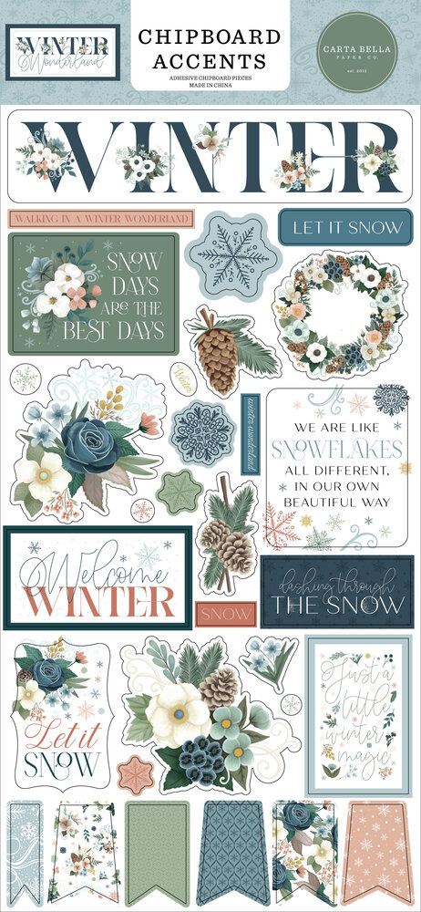Carta Bella Winter Wonderland Chipboard Accents (CBWTW397021)