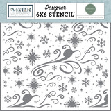 Carta Bella Snowflakes And Swirls Stencil (CBWTW397033)