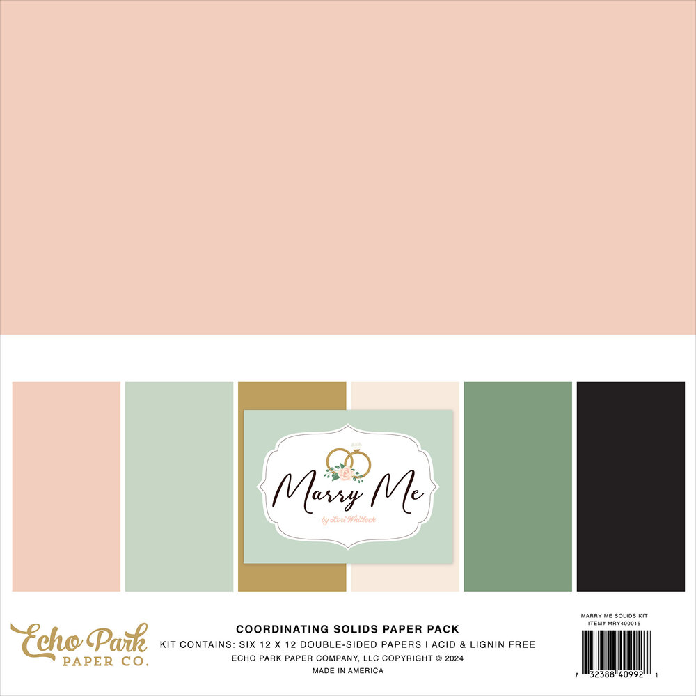 Echo Park Marry Me 12x12 Inch Coordinating Solids Paper Pack (MRY400015) Echo Park Marry Me 12x12 Inch Coordinating Solids Paper Pack (MRY400015)