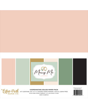 Echo Park Marry Me 12x12 Inch Coordinating Solids Paper Pack (MRY400015)