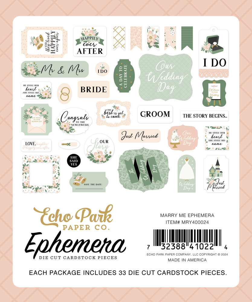 Echo Park Marry Me Ephemera (MRY400024) Echo Park Marry Me Ephemera (MRY400024)