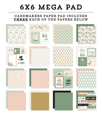 Echo Park Marry Me 6x6 Inch Cardmakers Mega Pad (MRY400031)