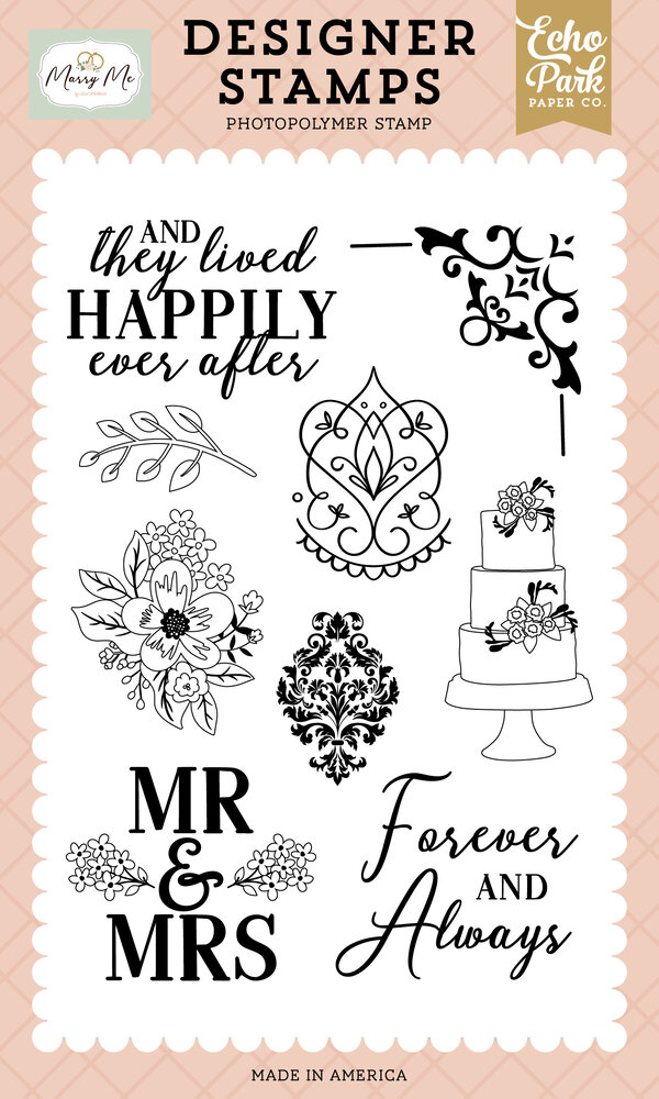 Echo Park Wedding Damasks Designer Stamps (MRY400044)