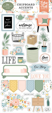 Echo Park Our Happy Place Chipboard Accents (OHP399021)