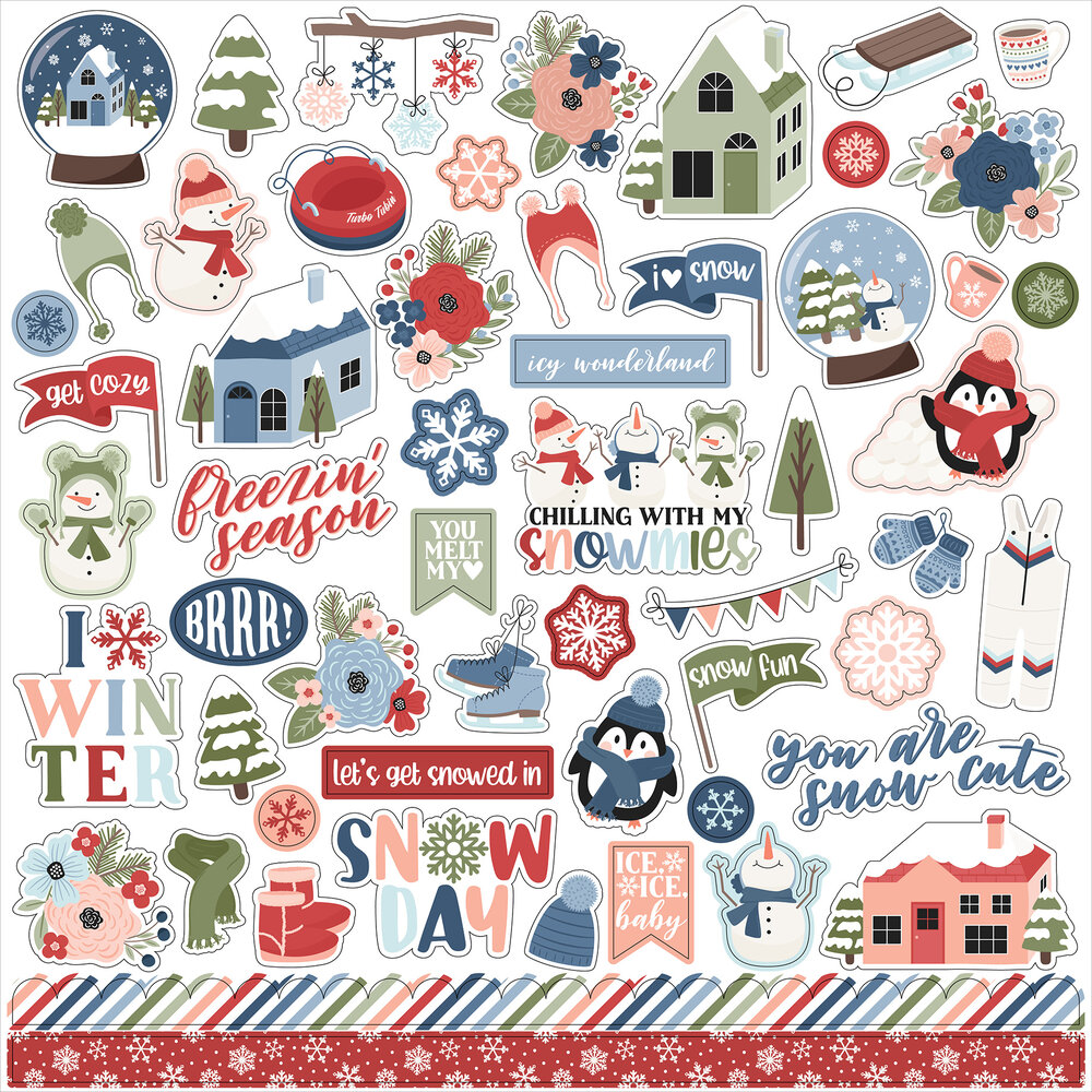 Echo Park Chilling With My Snowmies Element Sticker (SNO398014)